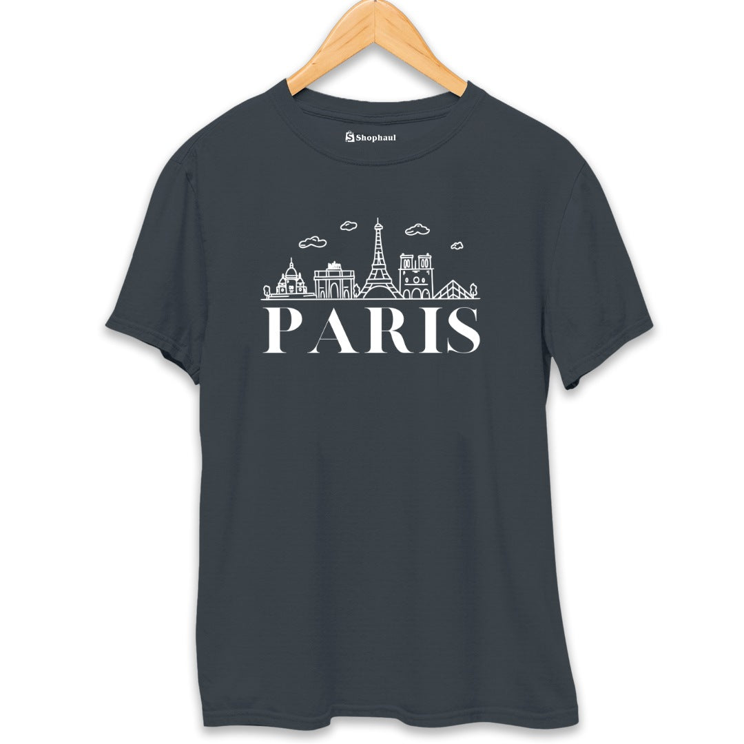 Paris Travel T-Shirt  Steel-Grey-XXL