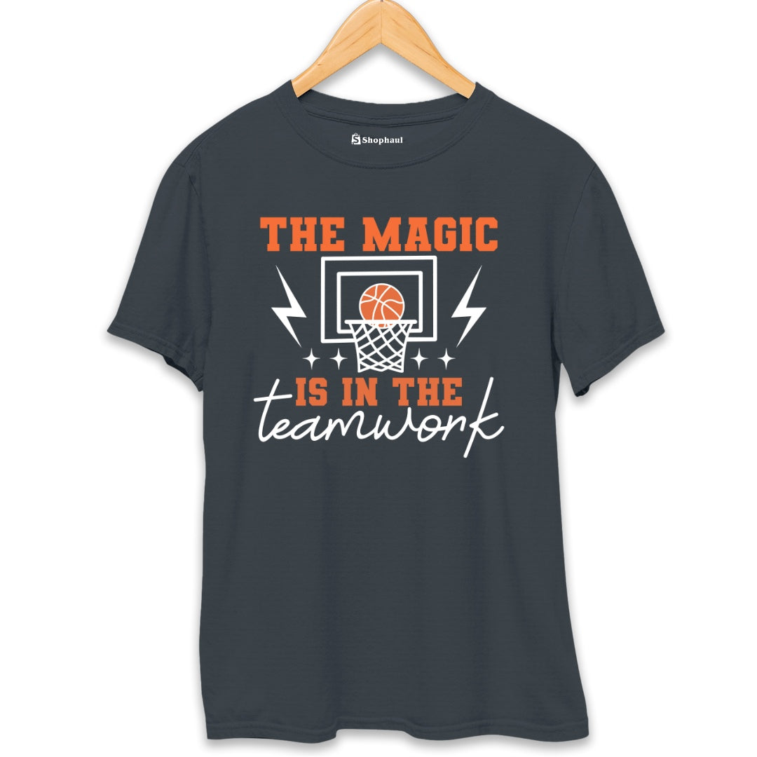 The Magic is in the Teamwork Basketball T-Shirt  Steel-Grey-XXL