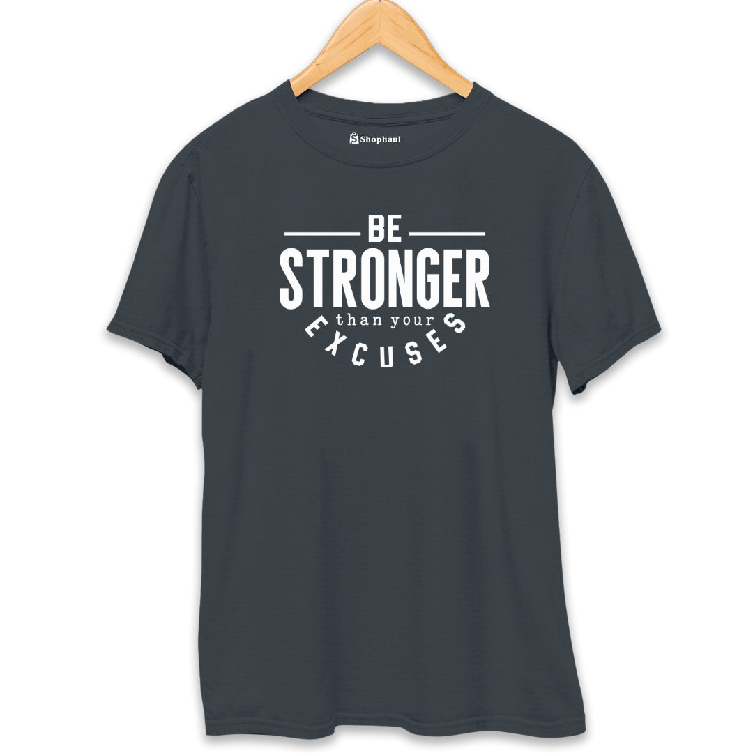 Be Stronger than Excuses Gym T-Shirt  Steel-Grey-XXL