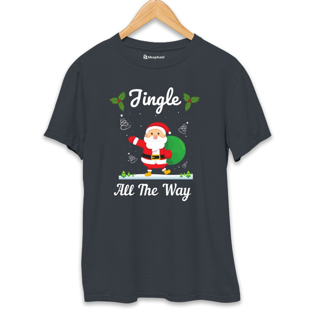 Jingle All The Way Christmas T-Shirt  Steel-Grey-XXL