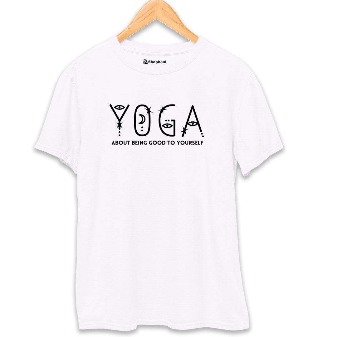 Yoga is About being Good T-Shirt  White-XXL