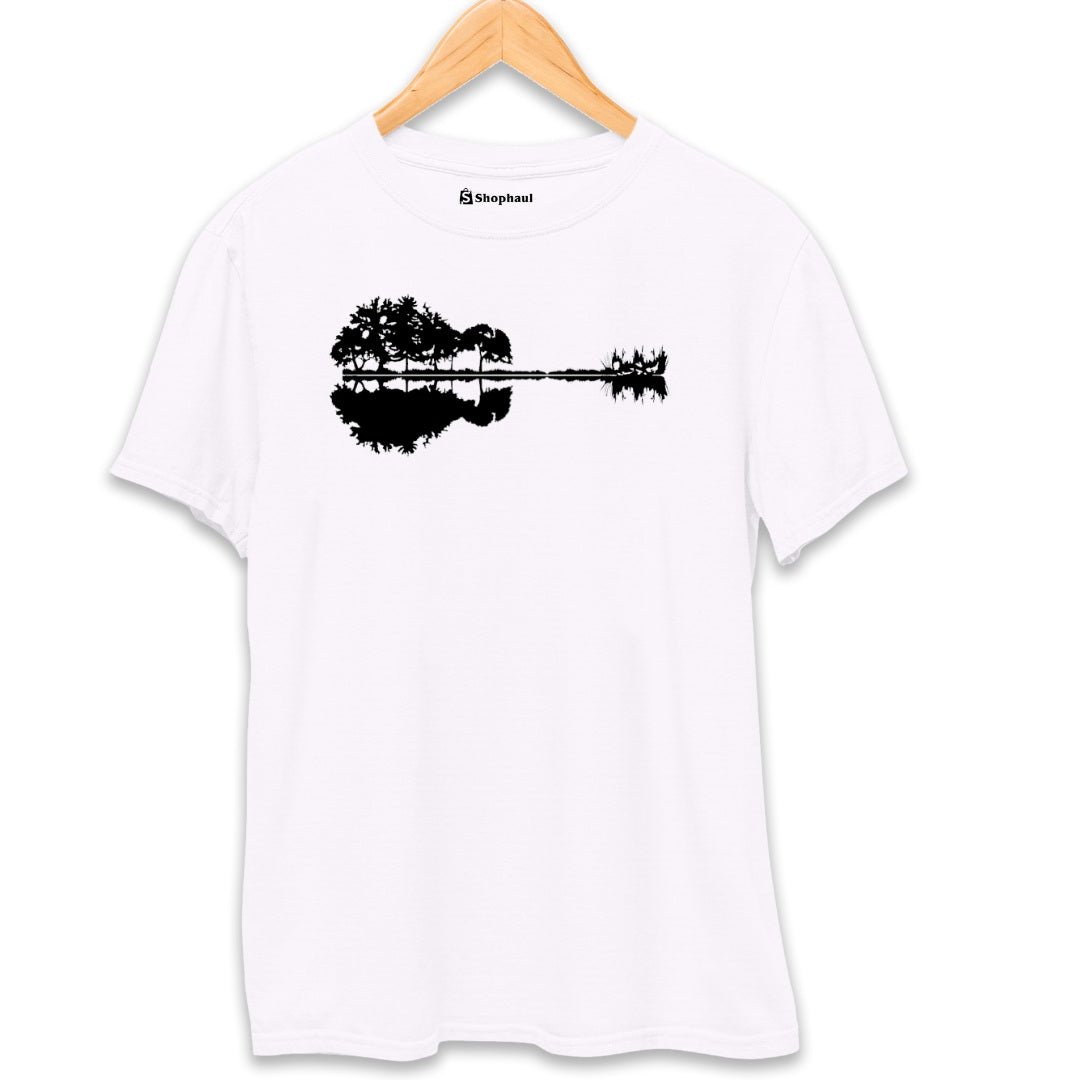 Nature Guitar T-Shirt  White-XXL