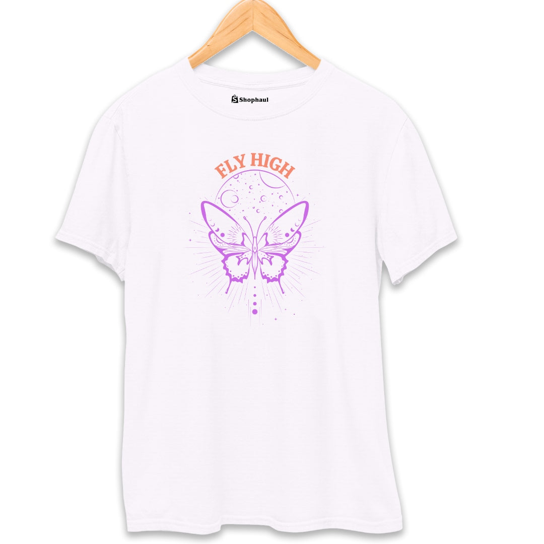 Fly High Butterfly T-Shirt  White-XXL