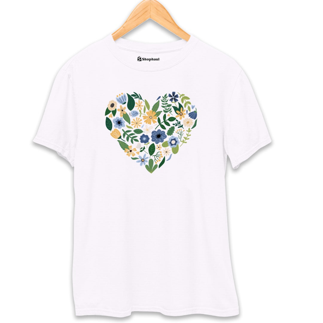 Love Flower T-Shirt  White-XXL