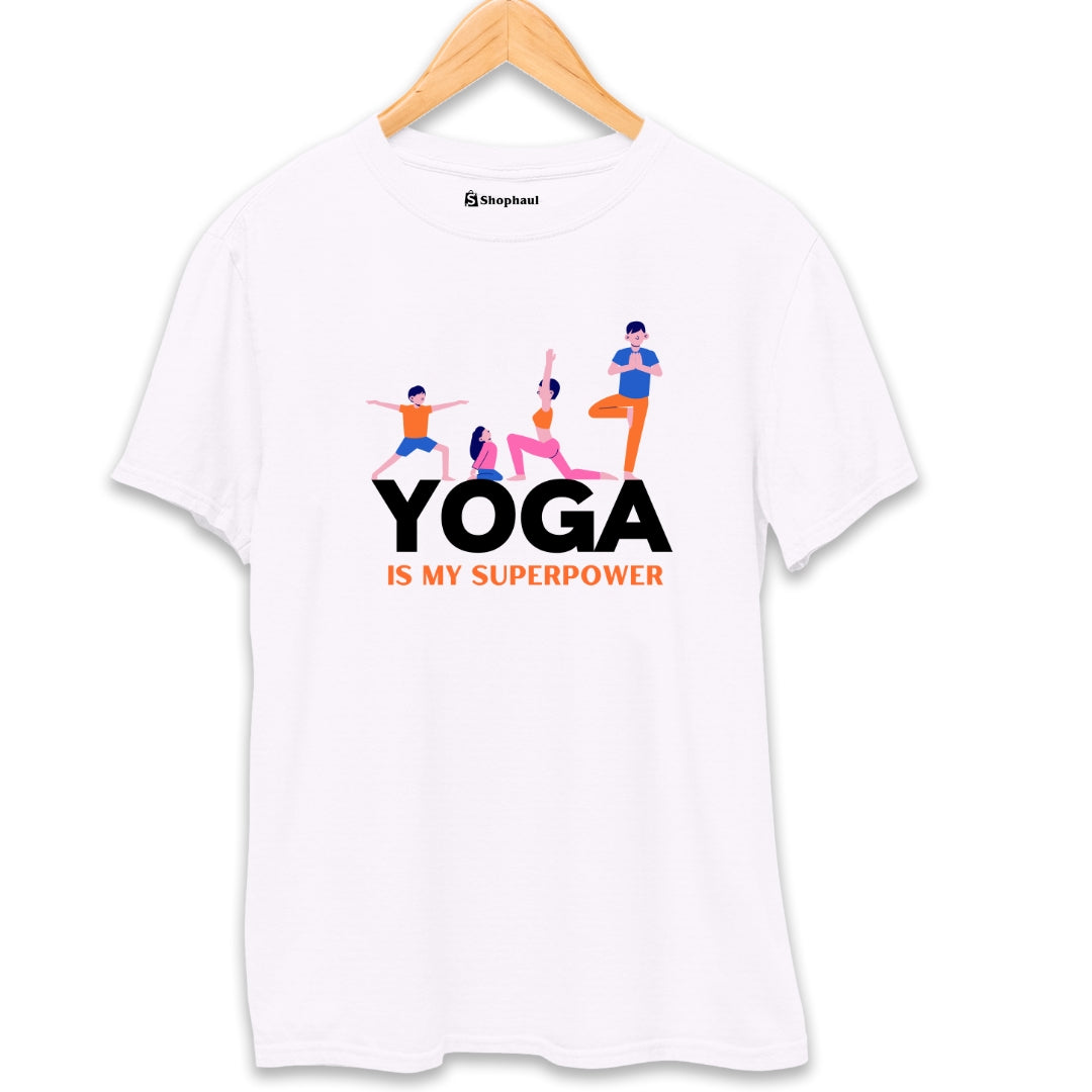 Yoga is my Superpower T-Shirt  White-XXL