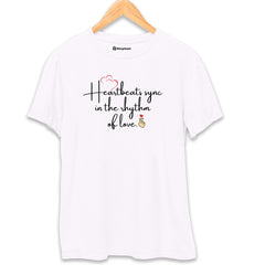 Heartbeat in Sync Love T-Shirt  White-XXL