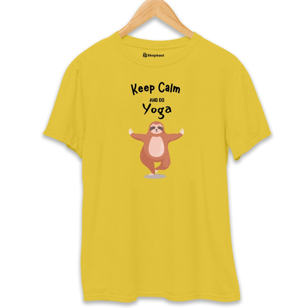 Keep Calm and Do YogaT-Shirt  Yellow-XXL