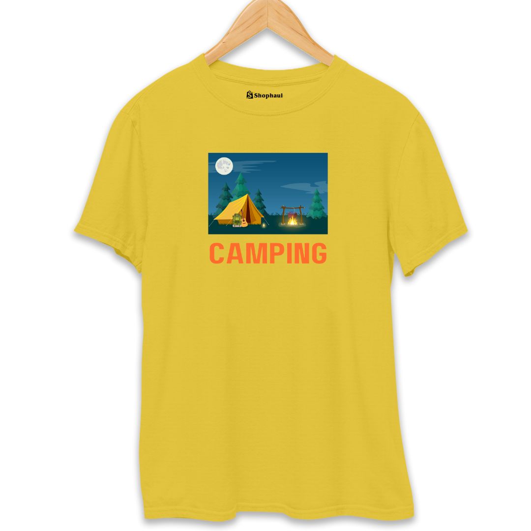 Camping T-Shirt  Yellow-XXL