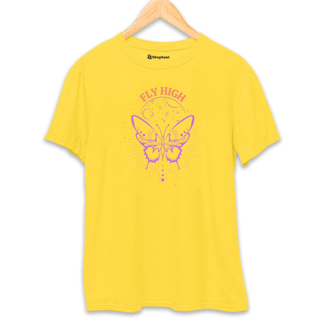 Fly High Butterfly T-Shirt  Yellow-XXL