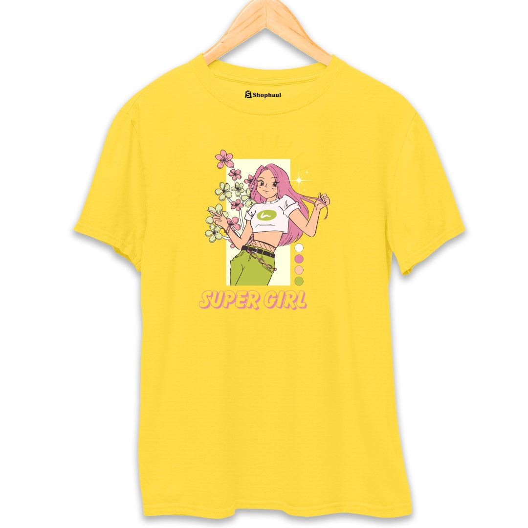 Super Girl T-Shirt  Yellow-XXL