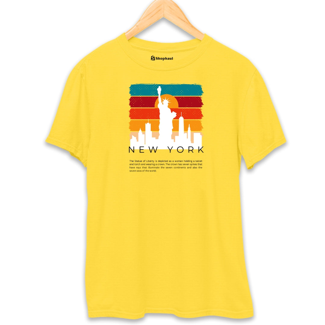 New York Travel T-Shirt  Yellow-XXL