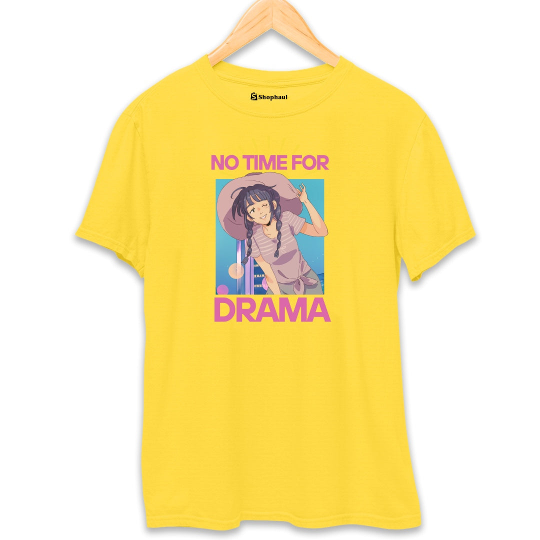 No Time for Drama T-Shirt  Yellow-XXL