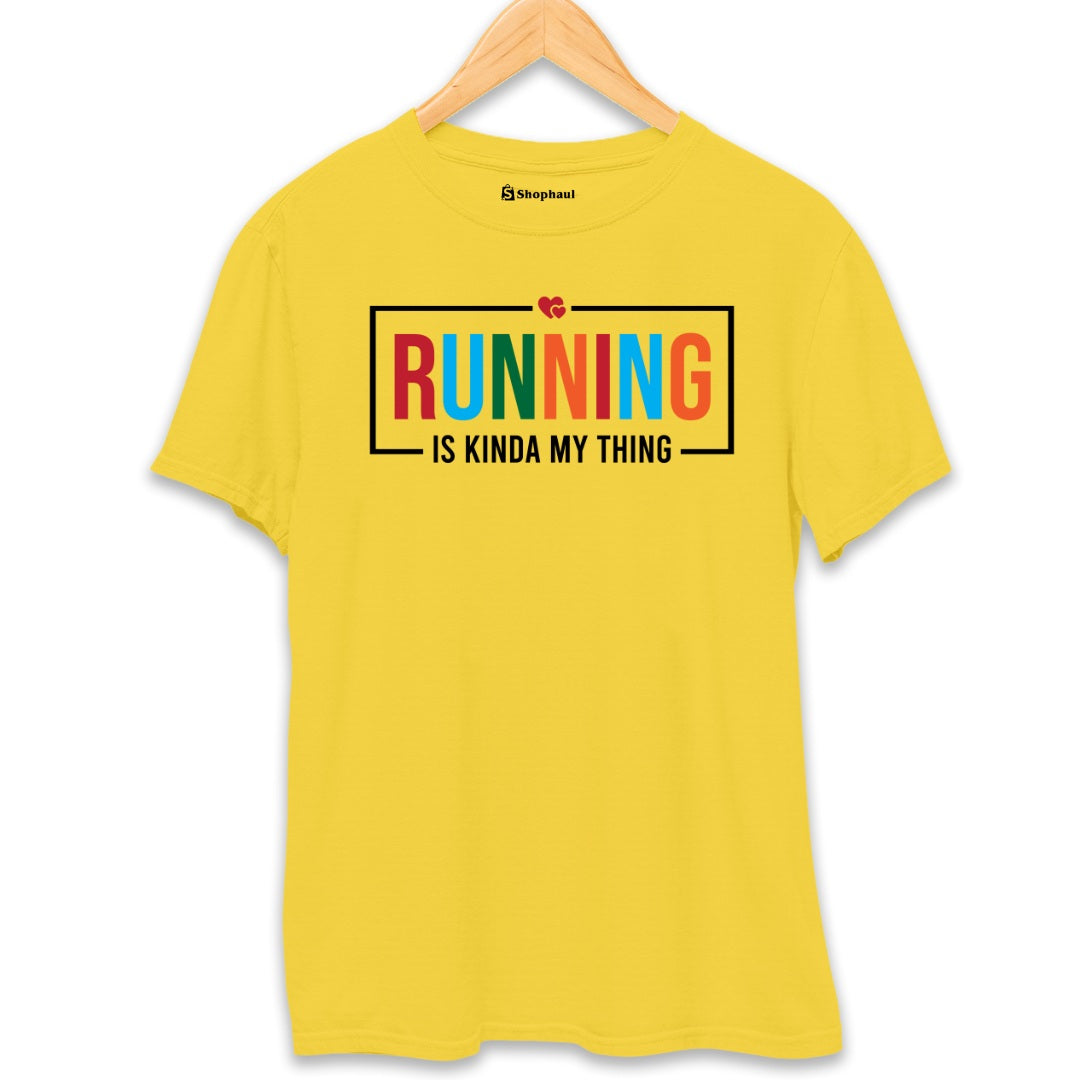 Running is Kinda My Thing T-Shirt  Yellow-XXL