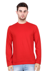 Red Full Sleeve Plain T-Shirt 