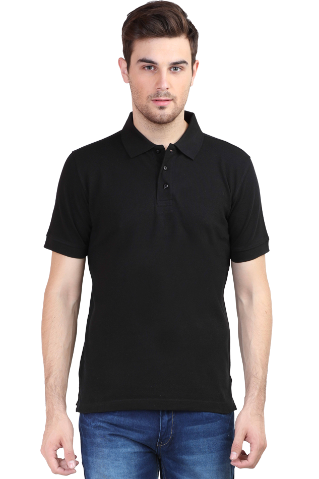 Polo T-Shirt Half Sleeve - Black  XXL