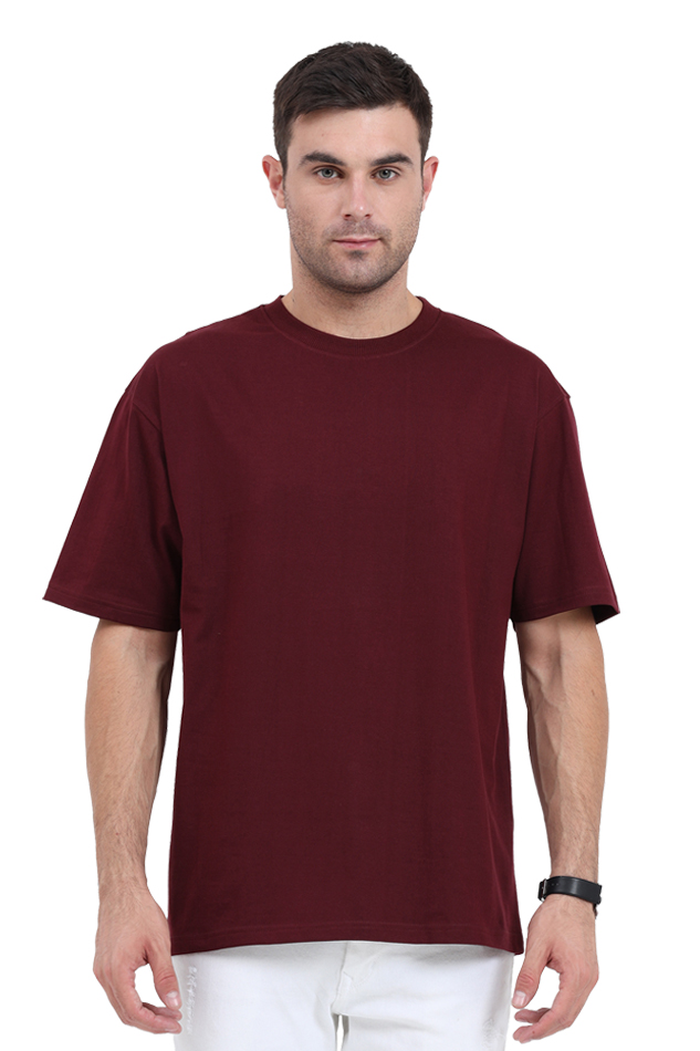 Oversized Classic T-Shirt Plain Maroon 