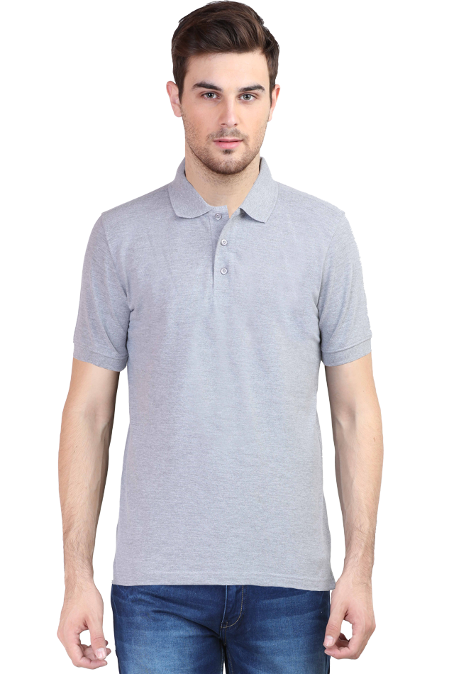 Polo T-Shirt Half Sleeve - Grey Melange The Shophaul