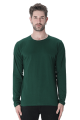 Bottle Green Full Sleeve Plain T-Shirt 