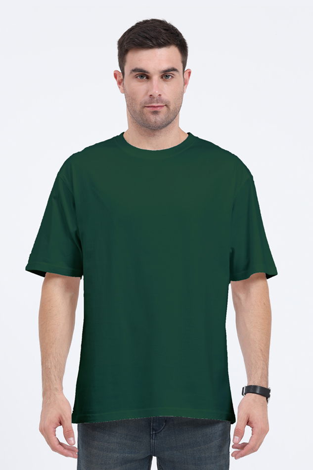 Oversized Classic T-Shirt Plain Bottle Green 