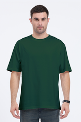 Oversized Classic T-Shirt Plain Bottle Green 