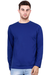 Royal Blue Full Sleeve Plain T-Shirt 